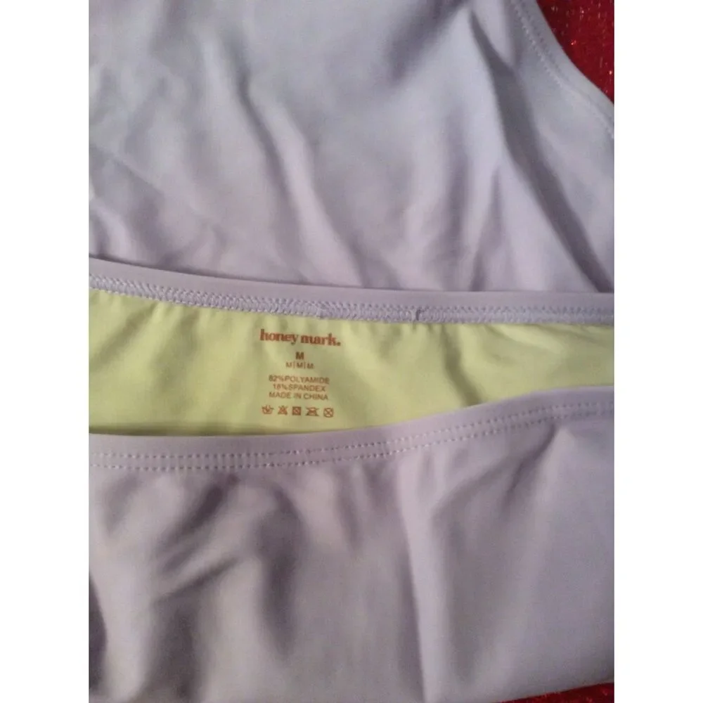 New NWT Honey mark Lavender High Waist Bottom swimwear Medium M